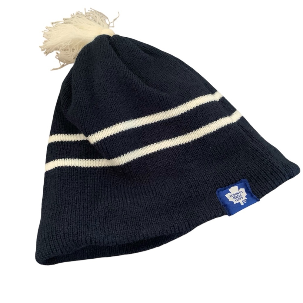 Toronto Maple Leafs Adult Hockey NHL Beanie Hat Navy Blue White Vintage